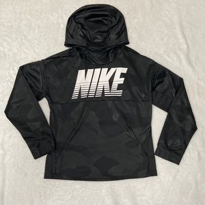 Boys youth medium nike dri-fit hoodie black camo